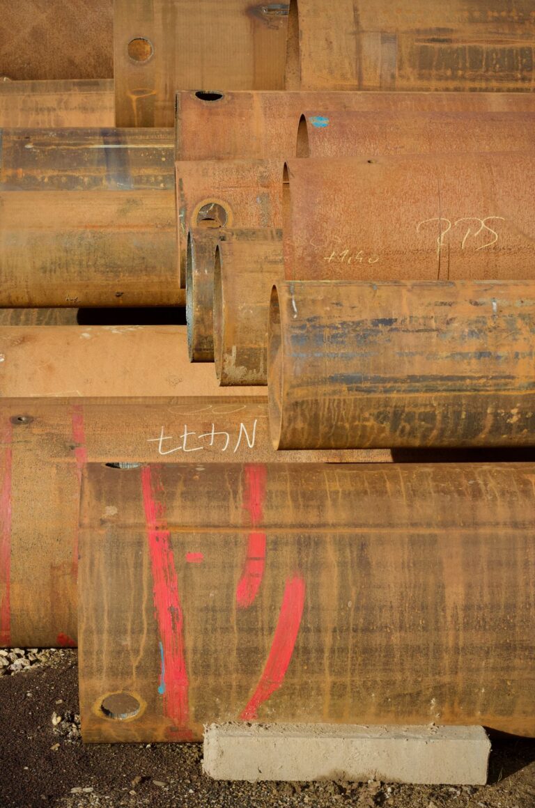 Rusty corroded galvanized steel pipes